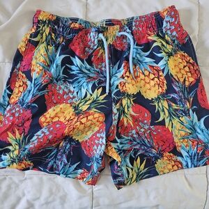 George Vibrant Pineapple Print Swim Trunks
